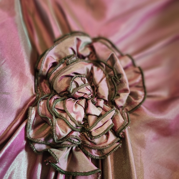 Irridescent Taffeta Skirt w/ Rosettes - Picture 3 of 5